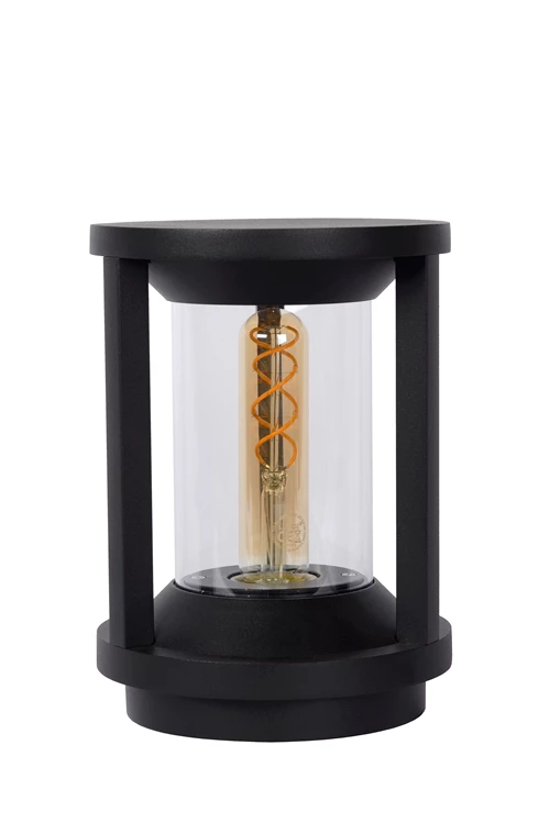 Lucide CADIX - Bollard light - Ø 16 cm - 1xE27 - IP65 - Black - turned off